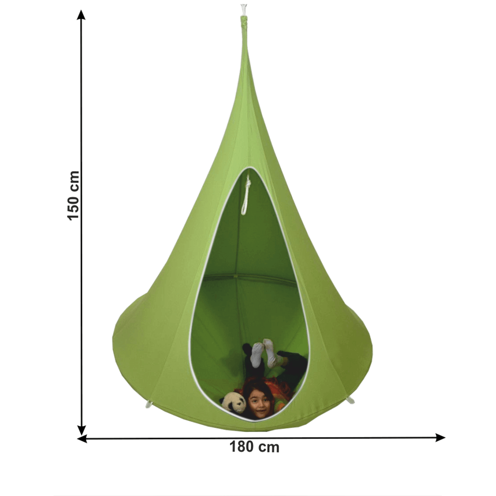 Závěsné houpací křeslo, zelená, KLORIN NEW BIG SIZE CACOON HAMMOCK