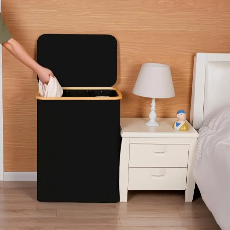 Skládací koš na prádlo velkokapacitní, černá, LAUNDRY PRO 160