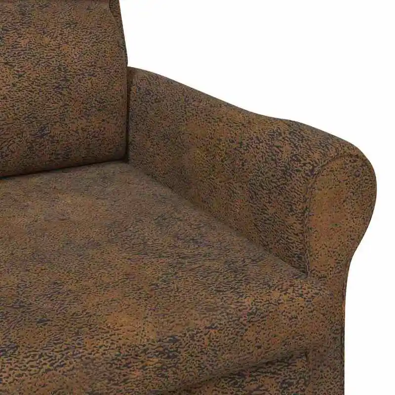 Křeslo ušák, relaxační, nohy masiv, nubuk hnědá, CHARLOT
