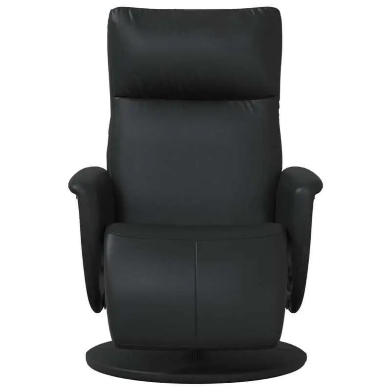Křeslo relaxační, polohovací, otočné, ekokůže černá, JEFF