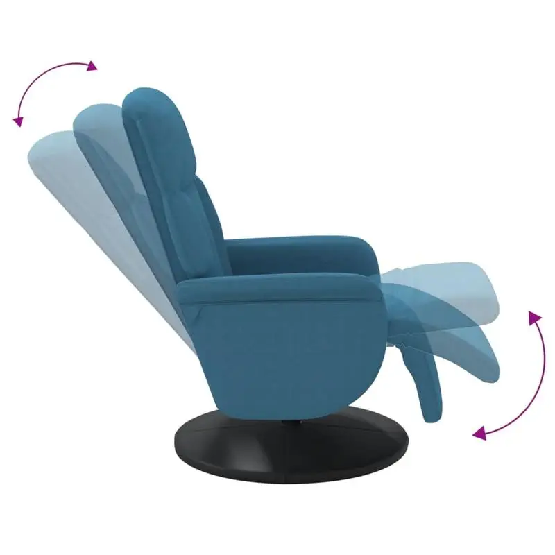 Křeslo relaxační, polohovací, otočné, látka modrá, OPTIMA