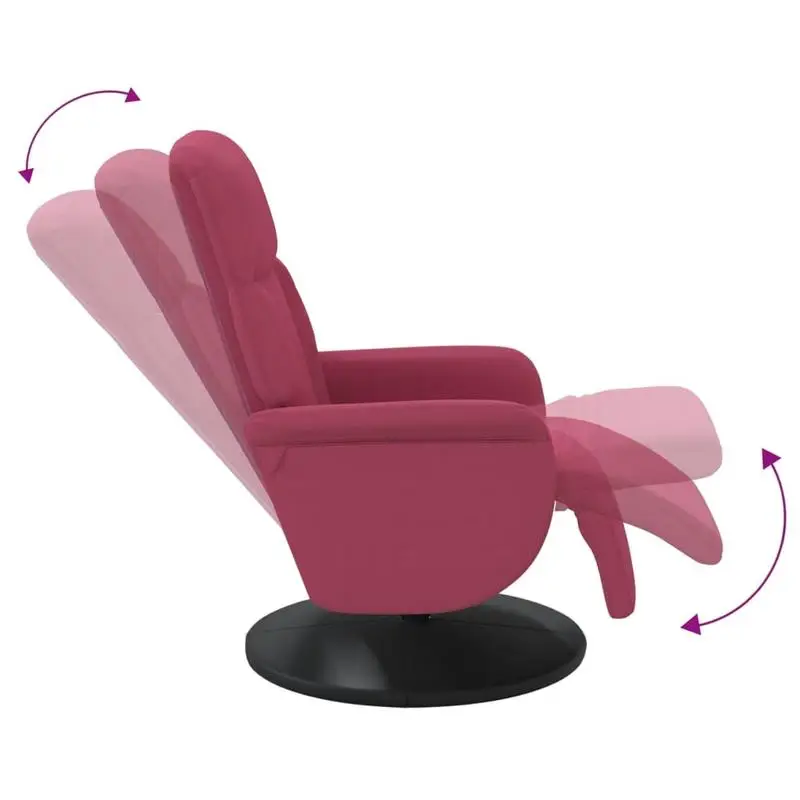 Křeslo relaxační, polohovací, otočné, látka červená, OPTIMA
