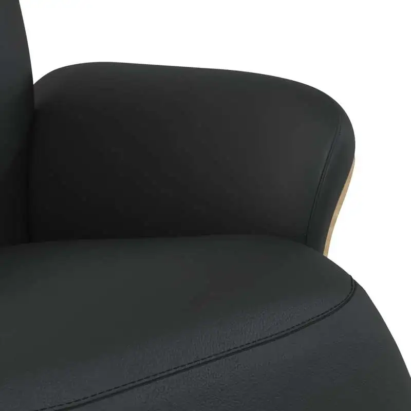 Křeslo relaxační, polohovací, otočné, dřevo světlé, ekokůže černá, OPTIMA 3