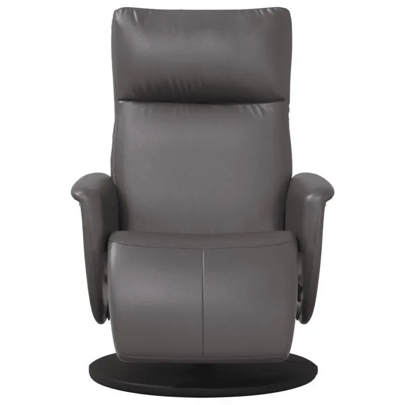 Křeslo relaxační, polohovací, otočné, ekokůže šedohnědá, JEFF