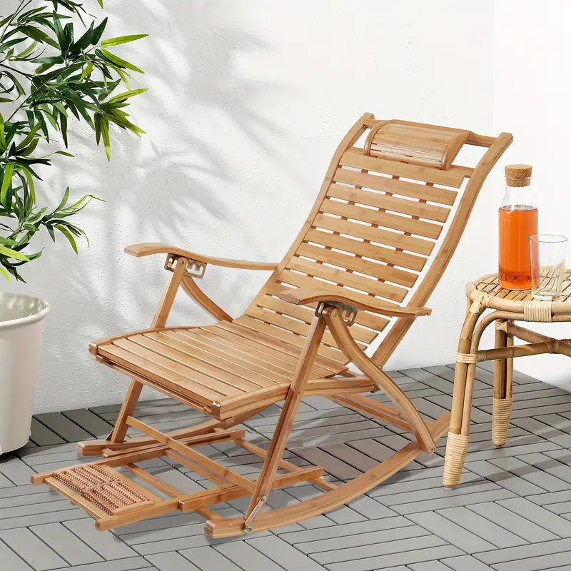 Křeslo houpací, relaxační, bambus přírodní, CASTRO