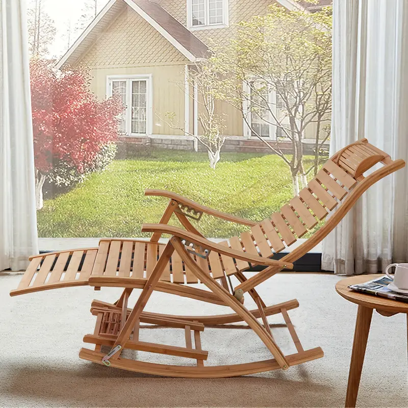 Křeslo houpací, relaxační, bambus přírodní, CASTRO