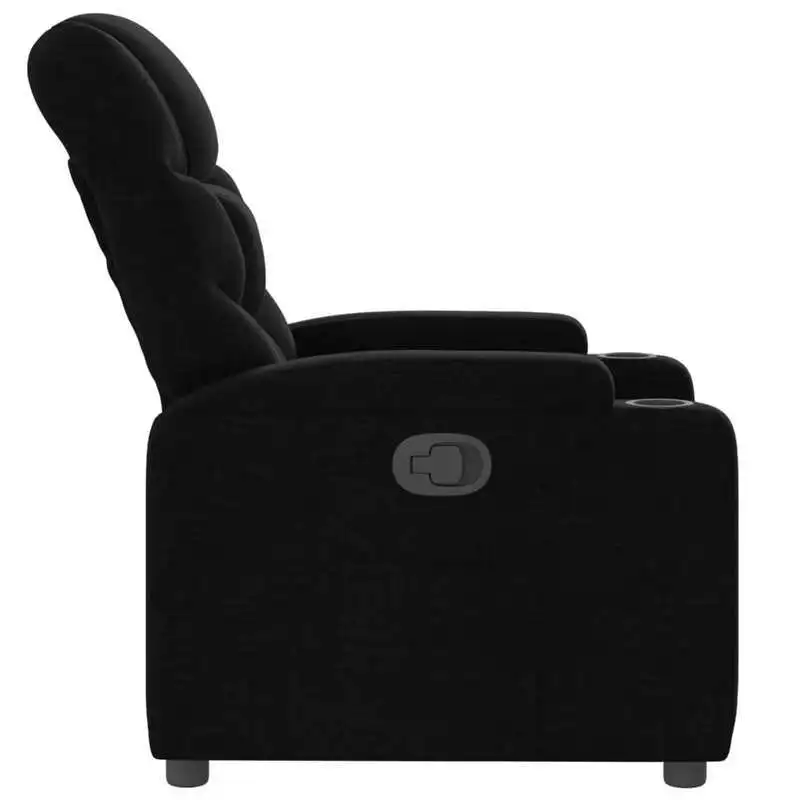 Křeslo relaxační, polohovací, látka černá, CROWN