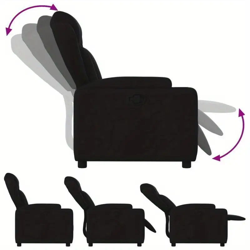 Křeslo relaxační, polohovací, látka černá, CROWN 2