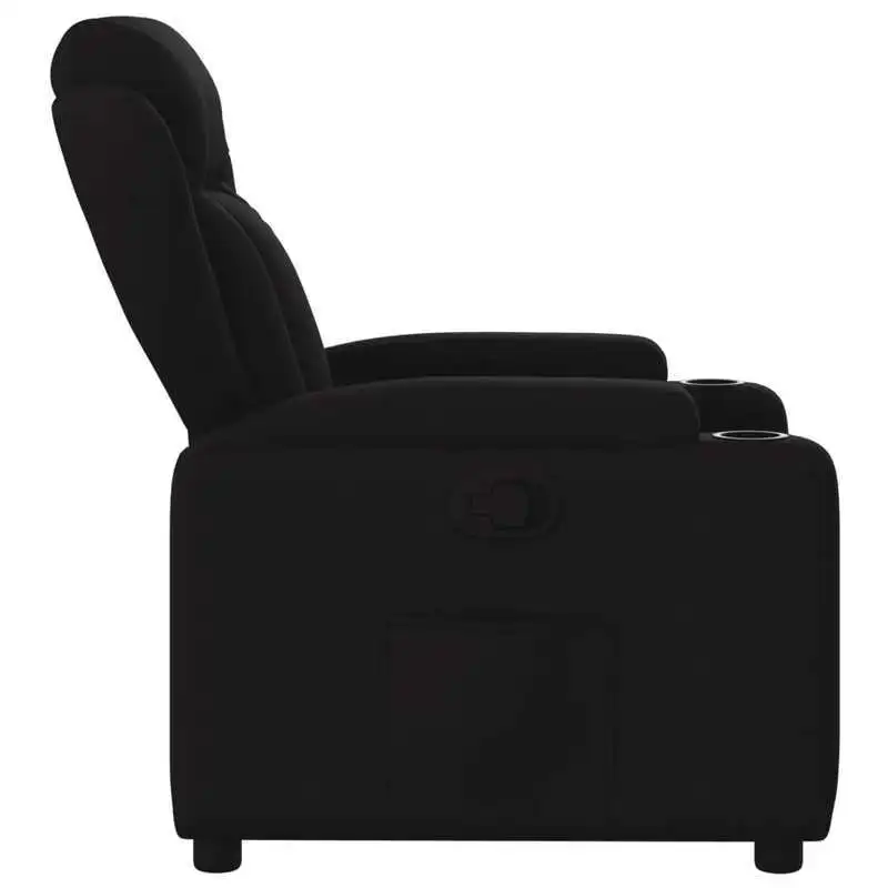 Křeslo relaxační, polohovací, látka černá, CROWN 2