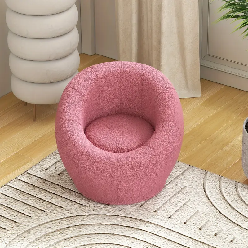 Křeslo relaxační, otočné, látka starorůžová, GASPAR