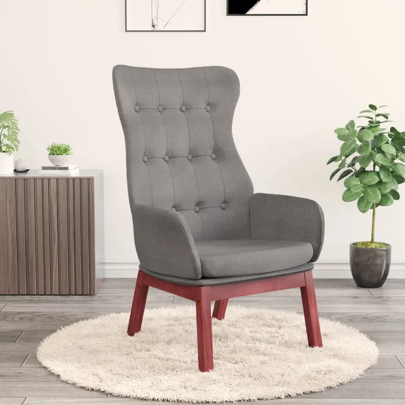 Křeslo relaxační, nohy tmavé, látka šedá, KAPY
