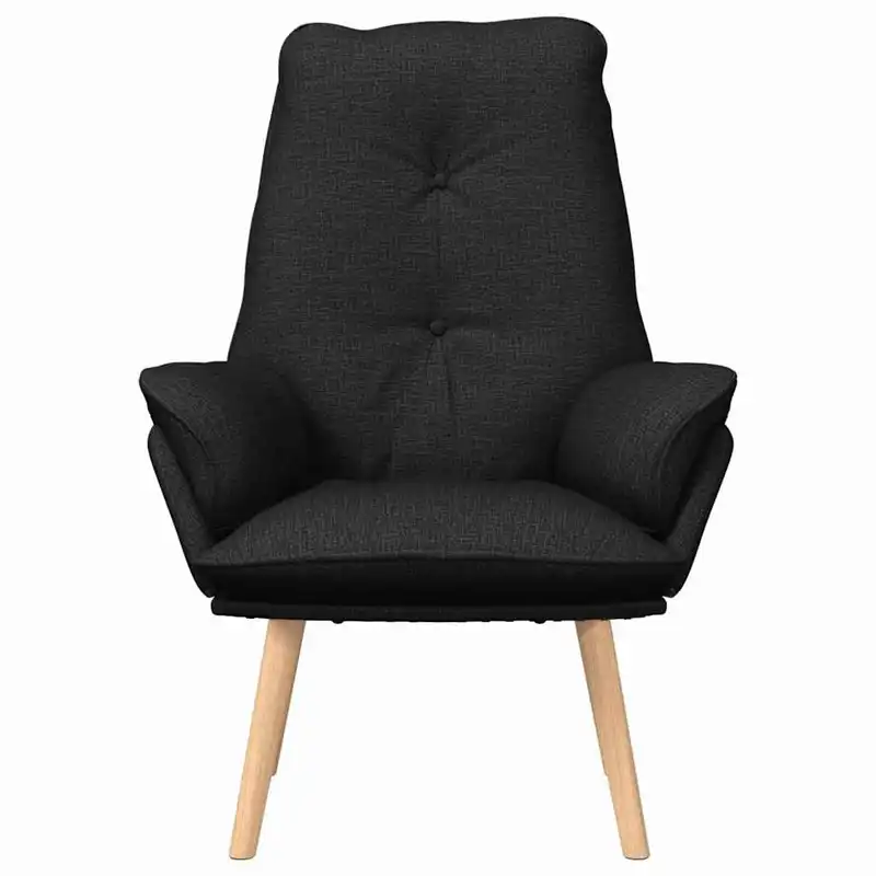 Křeslo relaxační, nohy dřevěné, látka černá, ALMOND