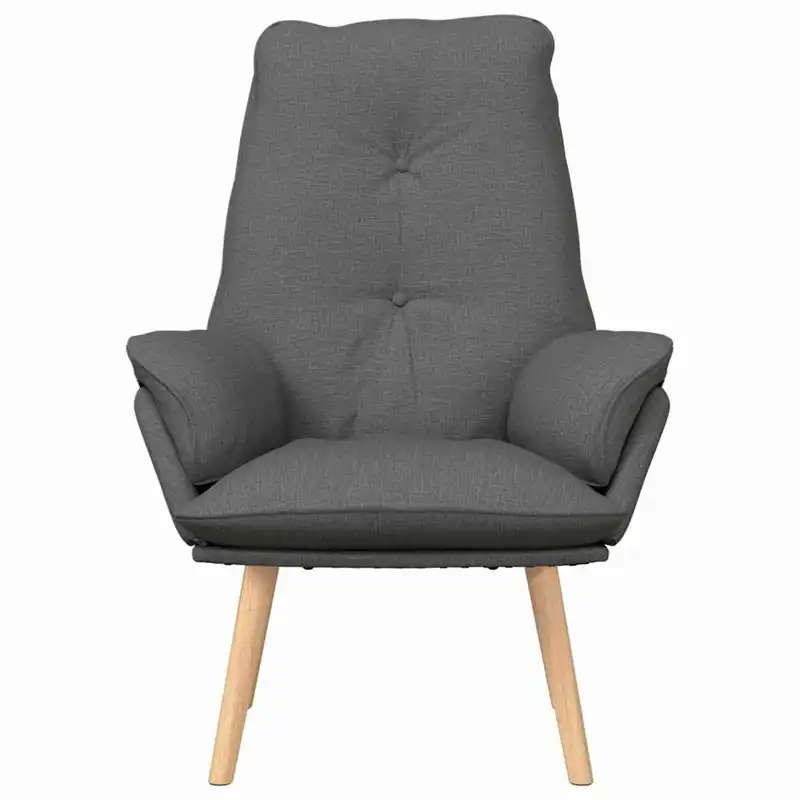 Křeslo relaxační, nohy dřevěné, látka šedá, ALMOND