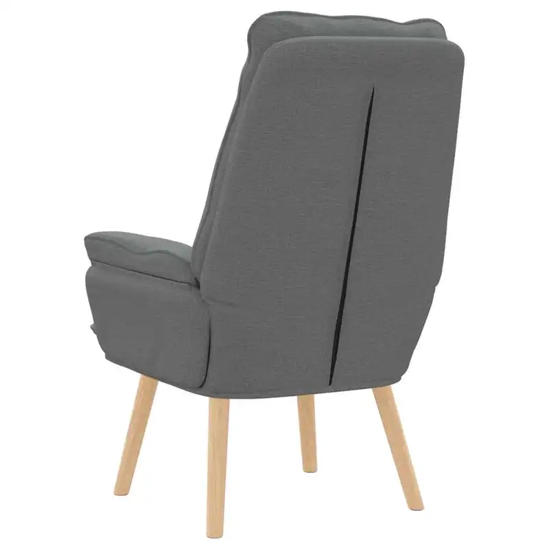 Křeslo relaxační, nohy dřevěné, látka šedá, ALMOND