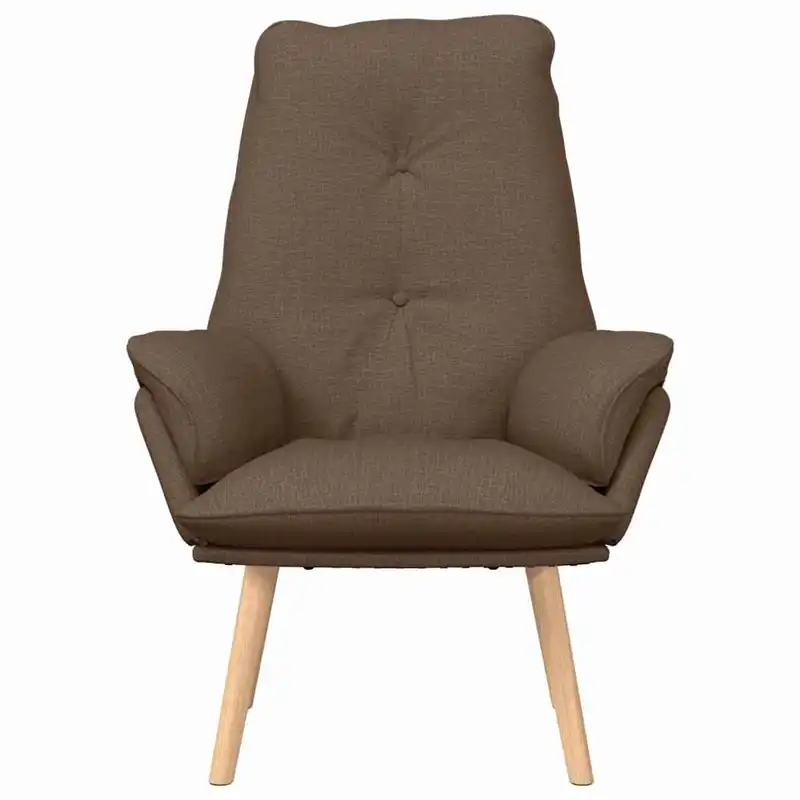 Křeslo relaxační, nohy dřevěné, látka hnědá, ALMOND