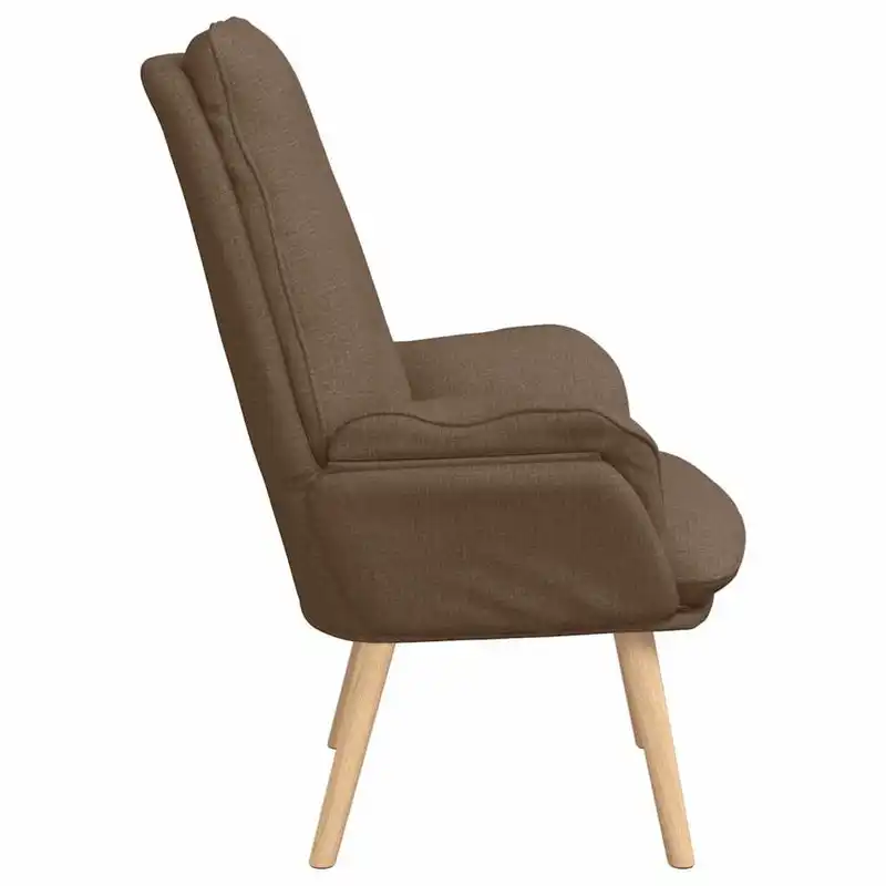 Křeslo relaxační, nohy dřevěné, látka hnědá, ALMOND