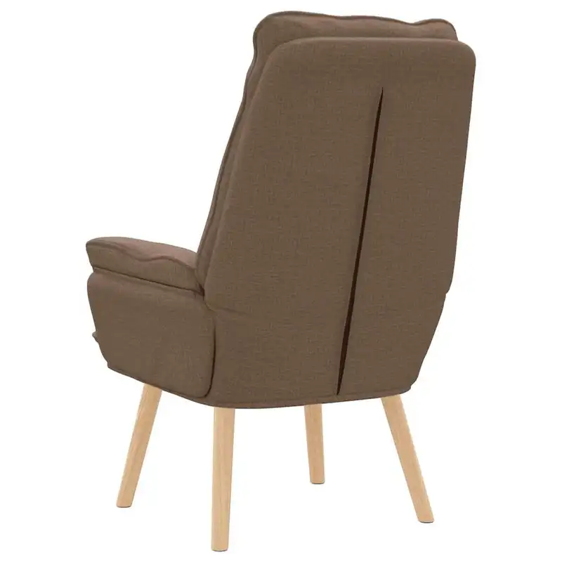 Křeslo relaxační, nohy dřevěné, látka hnědá, ALMOND