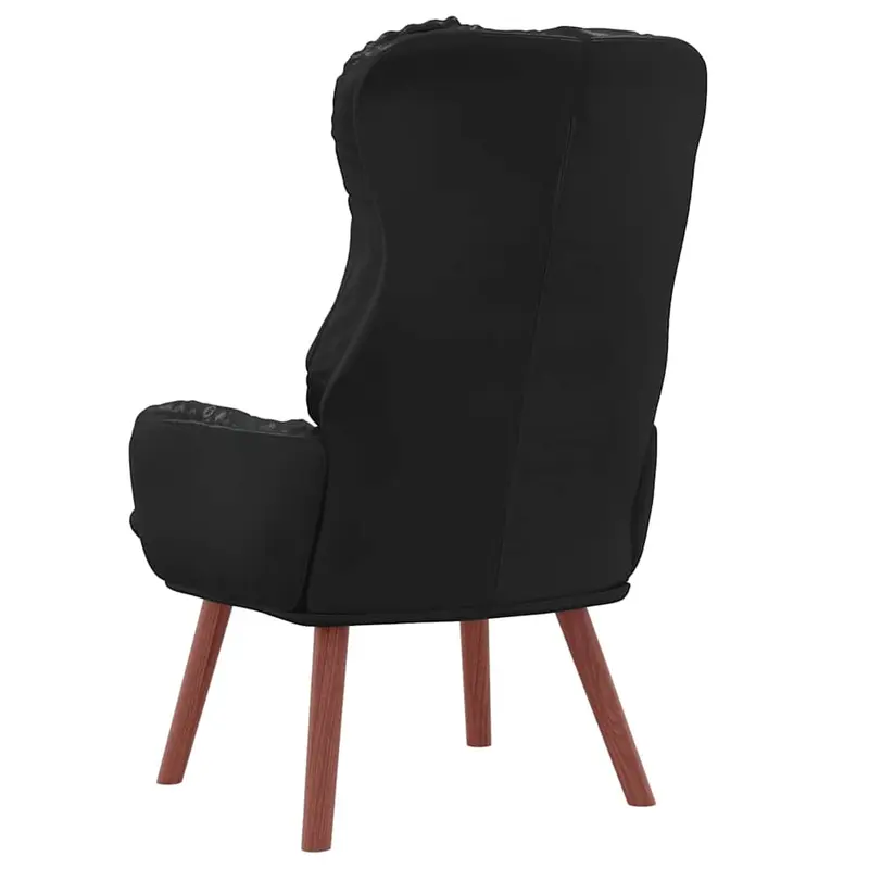 Křeslo relaxační, nohy dřevěné, ekokůže černá, ALMOND 2