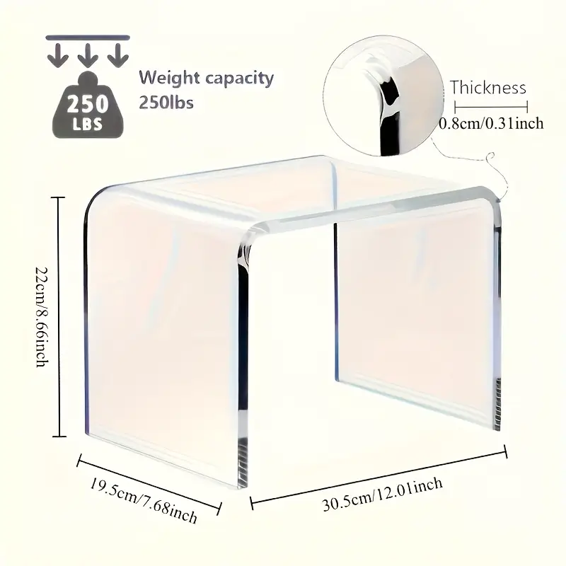 Botník luxusní, lavice na boty, akryl, transparentní, LUXURY
