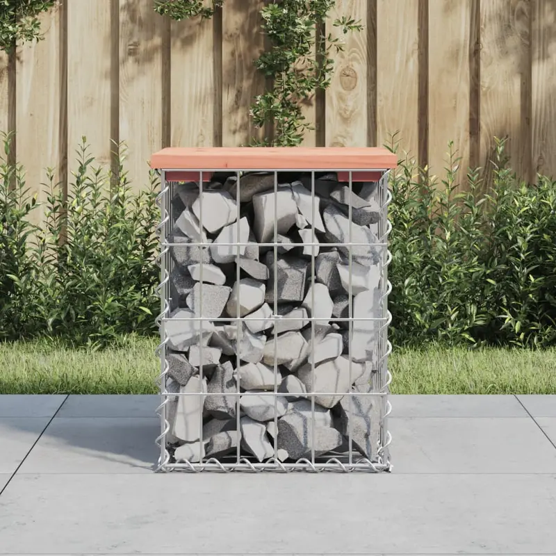 Zahradní lavička, gabion styl, přírodní dřevo, HAIFA