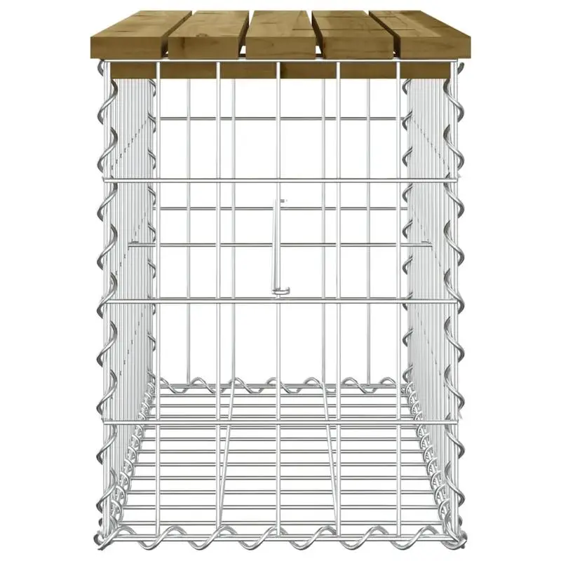 Zahradní lavička, gabion styl, přírodní dřevo, HAIFA 2