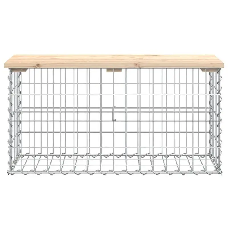 Zahradní lavička, gabion styl, přírodní dřevo, HAIFA 3
