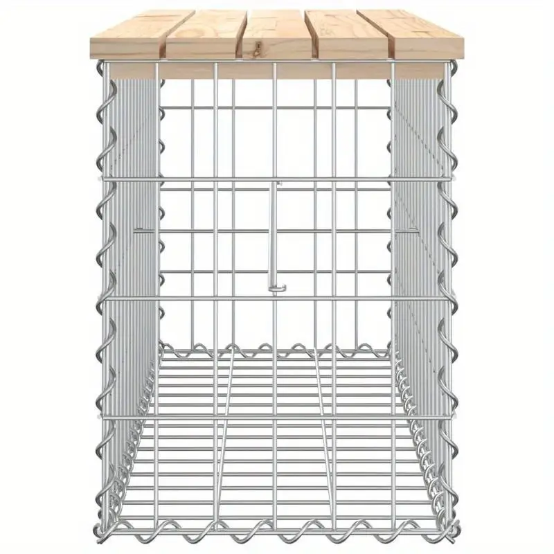 Zahradní lavička, gabion styl, přírodní dřevo, HAIFA 3