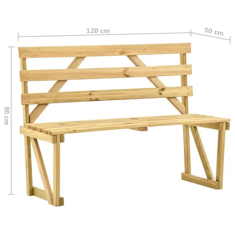 Zahradní lavička, borovicový masiv, přírodní, SABA TYP 5
