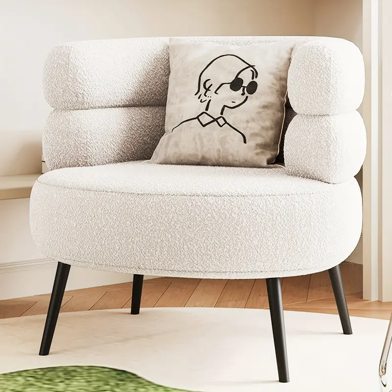 Křeslo relaxační, akcentní, nohy tmavé, látka krémová, PETIN