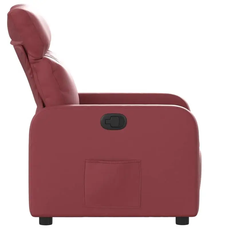 Křeslo relaxační, polohovací, s podnožkou, látka červená, DONKO