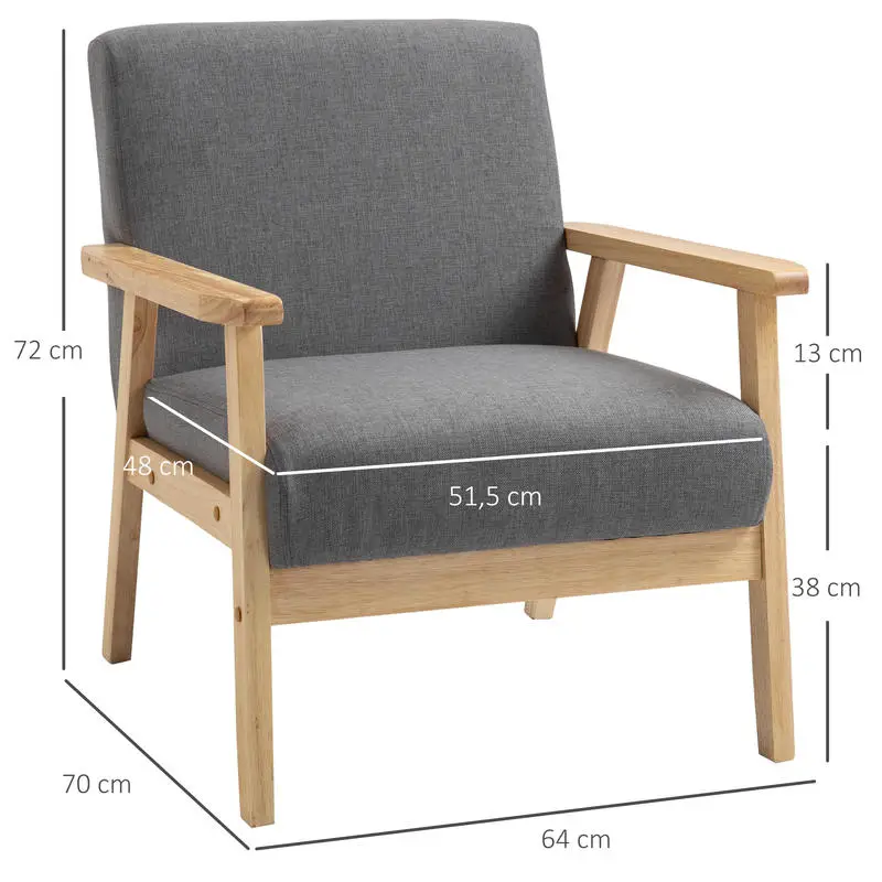 Křeslo relaxační, dřevo, látka, přírodní/šedá, FLER