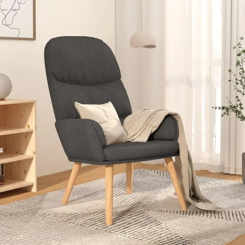Křeslo relaxační, nohy dřevěné, látka šedá, COTTO 3