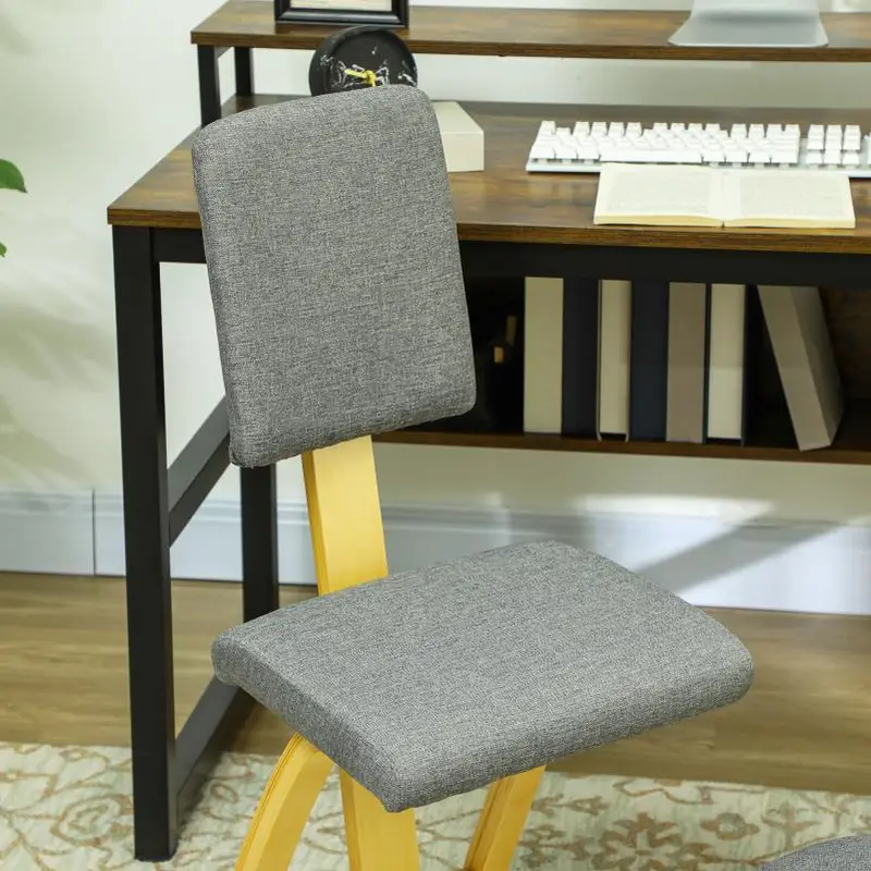 Ergonomická klekačka, klínová židle, přírodní/šedá, GROCO