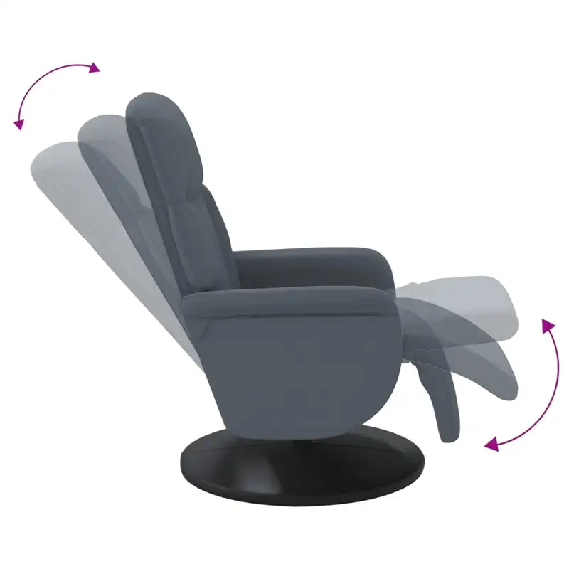 Křeslo relaxační, polohovací, otočné, látka tmavě šedá, OPTIMA