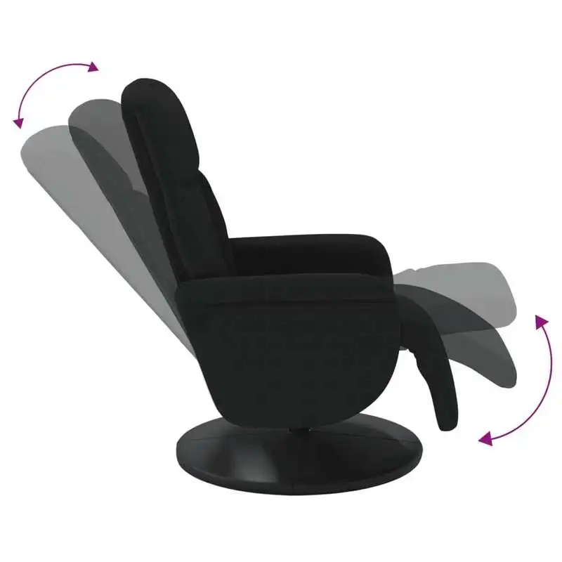 Křeslo relaxační, polohovací, otočné, látka černá, OPTIMA