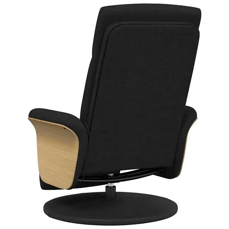 Křeslo relaxační, polohovací, otočné, dřevo světlé, látka černá, PULSAR 2