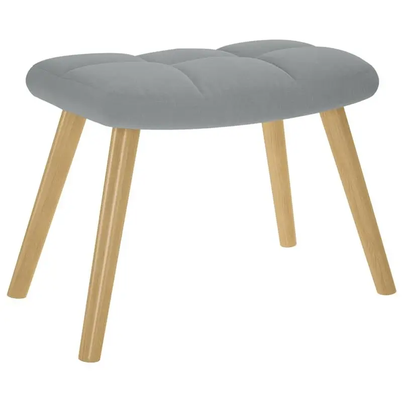 Křeslo ušák, relaxační, s podnožkou, nohy dřevěné, světle šedá, KOMODO 3