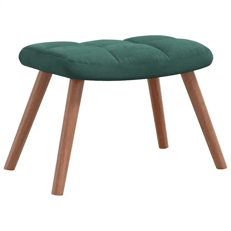 Křeslo ušák, relaxační, s podnožkou, nohy dřevěné, tmavě zelená, KOMODO 3