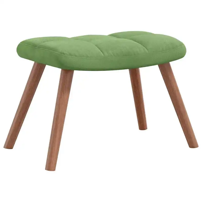 Křeslo ušák, relaxační, s podnožkou, nohy dřevěné, světle zelená, KOMODO 3