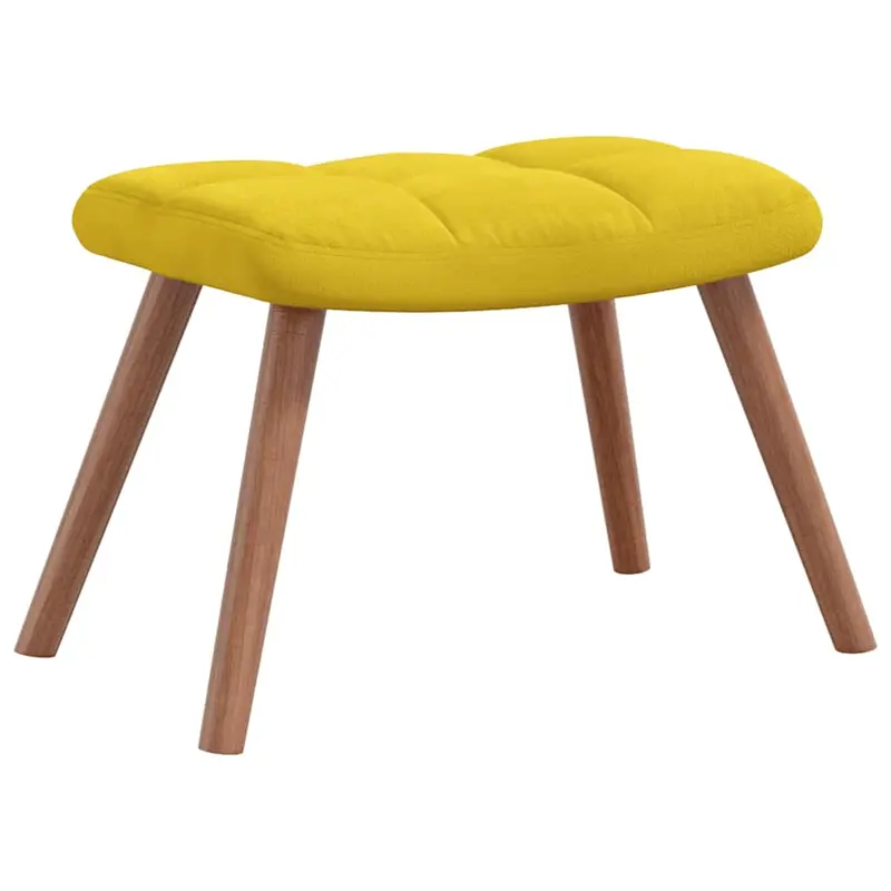 Křeslo ušák, relaxační, s podnožkou, nohy dřevěné, žlutá, KOMODO 3