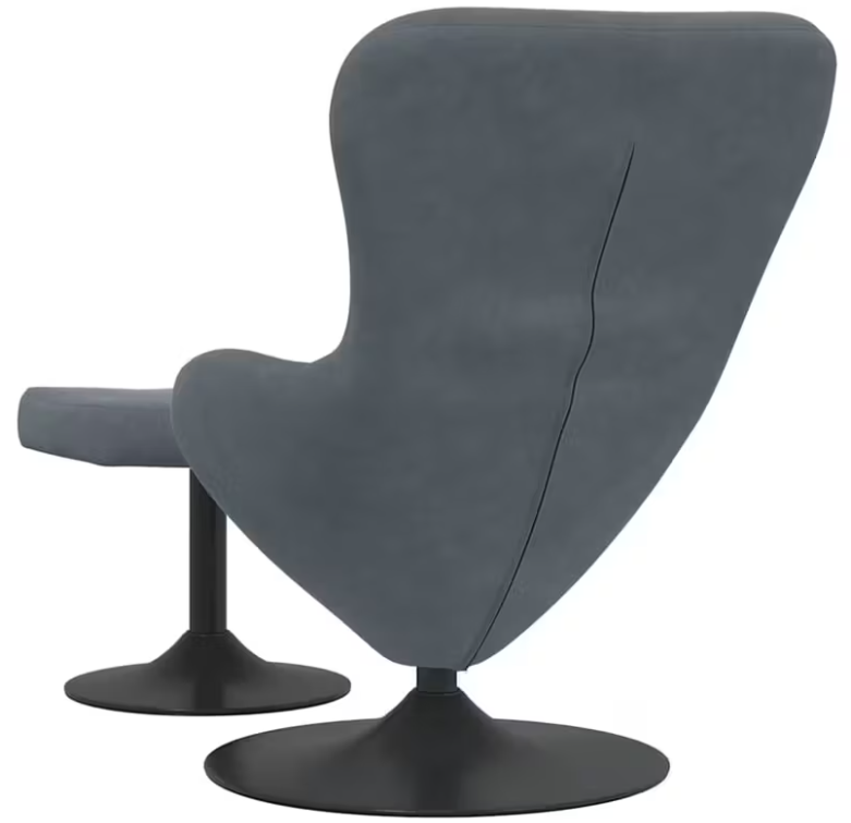 Křeslo relaxační, vajíčko, s taburetem, tmavě šedá, JOJO