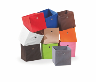 Látkový úložný box WINNY, červený, 32×32×31 cm