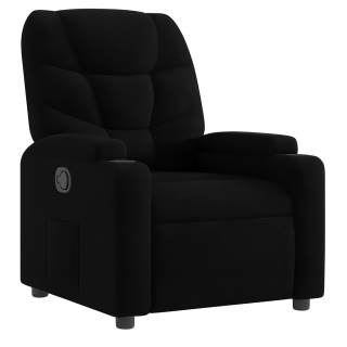Křeslo relaxační, polohovací, látka černá, CROWN