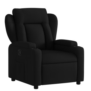 Křeslo relaxační, polohovací, látka černá, CROWN 2