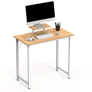 Pracovní, PC stůl, dřevo, kov, dub, bílá, TARCAL TYP 2