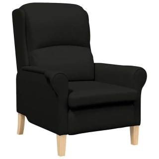 Křeslo ušák, relaxační, nohy masiv, černá, CHARLOT
