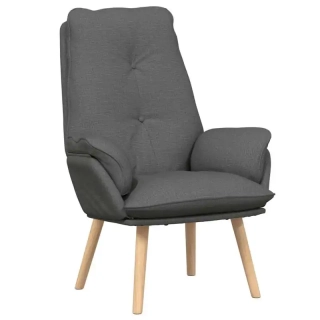 Křeslo relaxační, nohy dřevěné, látka šedá, ALMOND