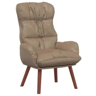 Křeslo relaxační, nohy dřevěné, ekokůže hnědá, ALMOND 2