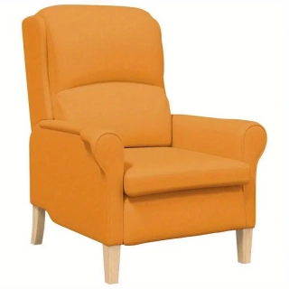 Křeslo ušák, relaxační, nohy masiv, oranžová, CHARLOT