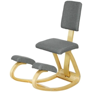 Ergonomická klekačka, klínová židle, přírodní/šedá, GROCO